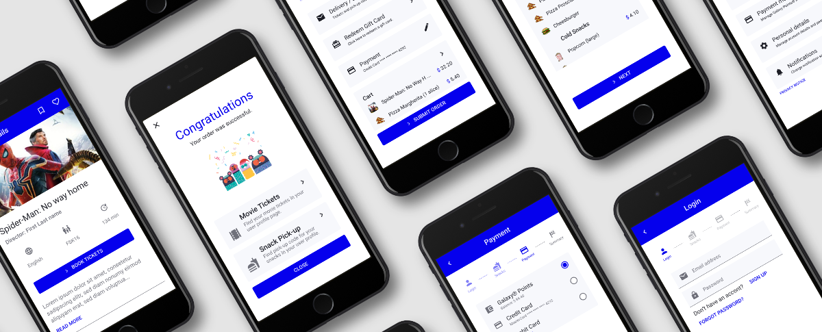 Mobile app screenshots